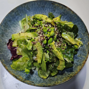 Mix of fresh salads with quinoa